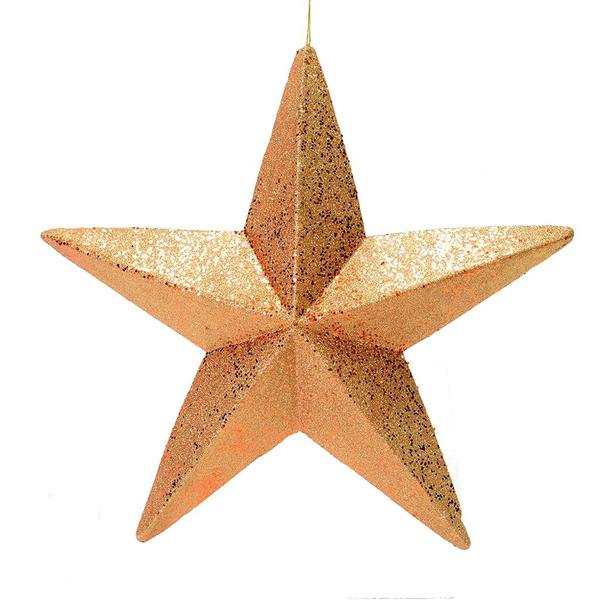 23" Rose Gold Glitter Star Ornament