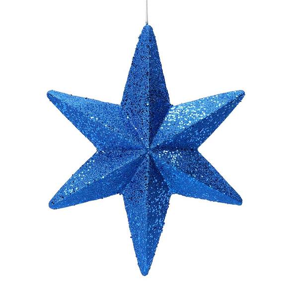 20" Blue Glitter Bethlehem Star Ornament