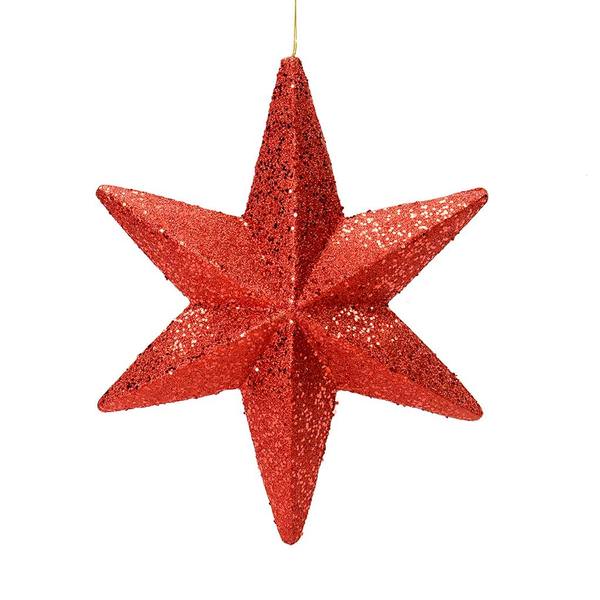 20" Red Glitter Bethlehem Star Ornament