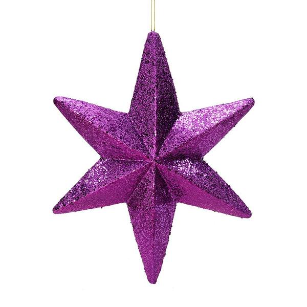 20" Purple Glitter Bethlehem Star Ornament