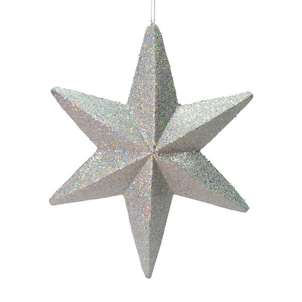 20" Silver Glitter Bethlehem Star Ornament