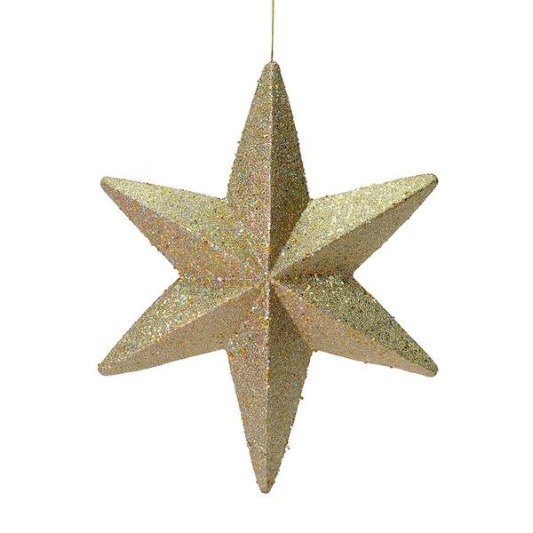 20" Champagne Glitter Bethlehem Star Ornament