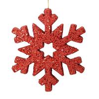 Vickerman 12" Red Outdoor Glitter Snowflake Ornament