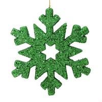 Vickerman 12" Green Outdoor Glitter Snowflake Ornament