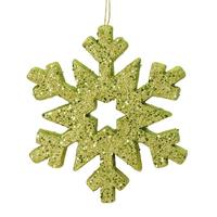 Vickerman 12" Lime Outdoor Glitter Snowflake Ornament