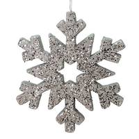 Vickerman 12" Pewter Outdoor Glitter Snowflake Ornament