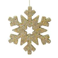 Vickerman 12" Champagne Outdoor Glitter Snowflake Ornament