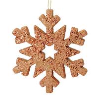 Vickerman 12" Rose Gold Outdoor Glitter Snowflake Ornament