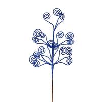 Vickerman 17" Blue Glitter Curly Spray (6 pack)
