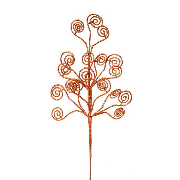 17" Copper Glitter Curly Spray (6 pack)