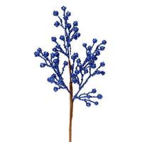 Vickerman 17" Blue Glitter Berry Spray (6 pack)