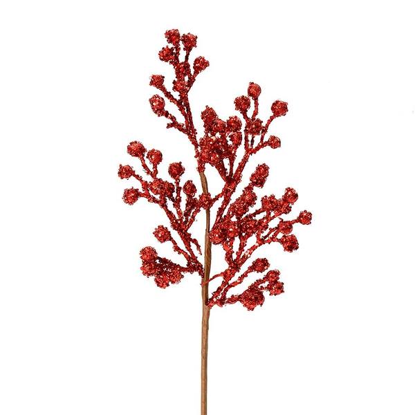 17" Red Glitter Berry Spray (6 pack)