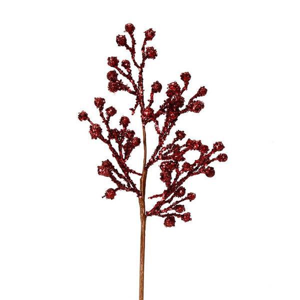17" Burgundy Glitter Berry Spray (6 pack)
