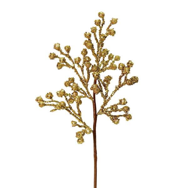 17" Gold Glitter Berry Spray (6 pack)