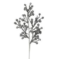 Vickerman 17" Pewter Glitter Berry Spray (6 pack)