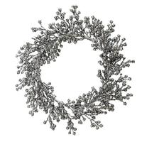 Vickerman 22" Artificial Pewter Glitter Berry Wreath