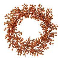 Vickerman 22" Artificial Copper Glitter Berry Wreath