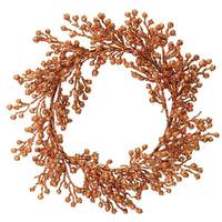 Vickerman 22" Artificial Rose Gold Glitter Berry Wreath