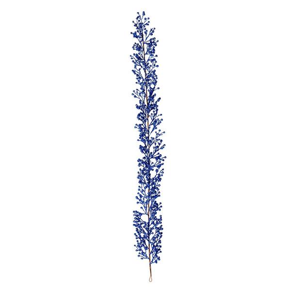6' Artificial Blue Glitter Berry Garland