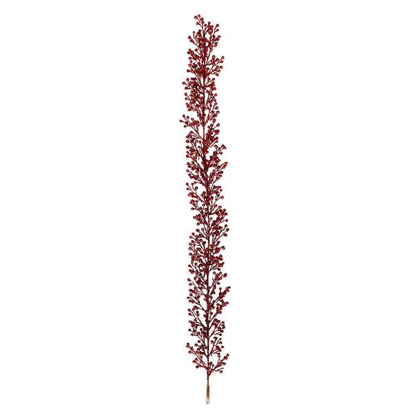 6' Artificial Burgundy Glitter Berry Garland