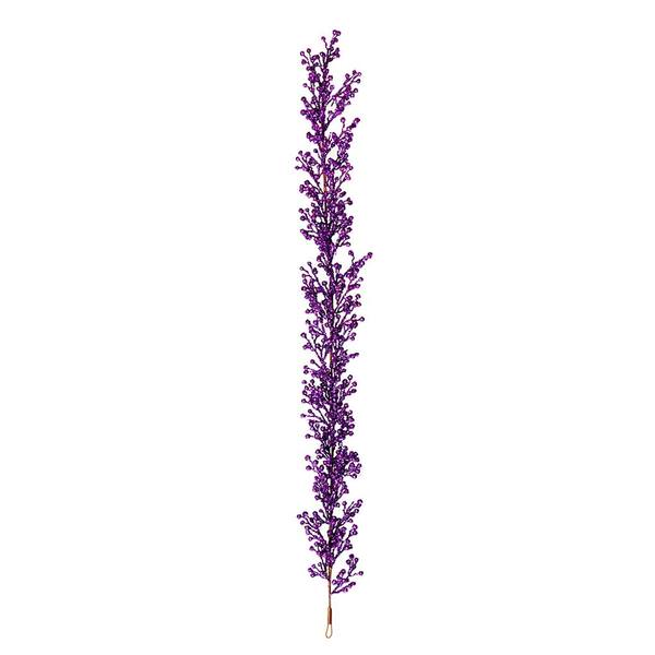 6' Artificial Purple Glitter Berry Garland