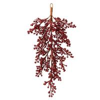Vickerman 33" Artificial Burgundy Glitter Berry Teardrop
