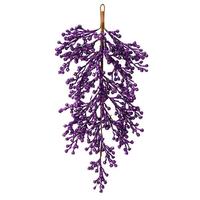 Vickerman 33" Artificial Purple Glitter Berry Teardrop