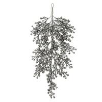 Vickerman 33" Artificial Pewter Glitter Berry Teardrop