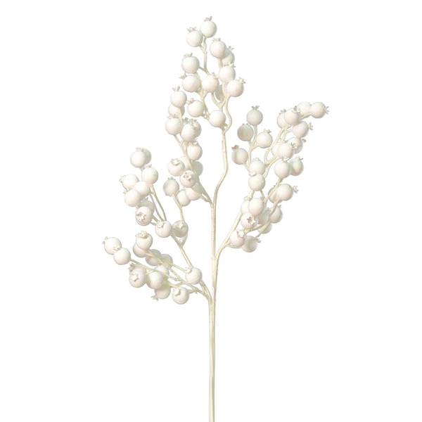 22" White Flocked Berry Spray (6 pack)