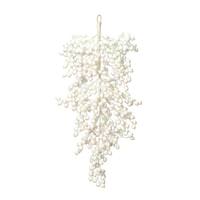 Vickerman 32" Artificial White Flocked Berry Teardrop