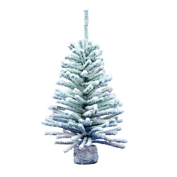 18" Flocked Mini Pine Tree (2 pack)
