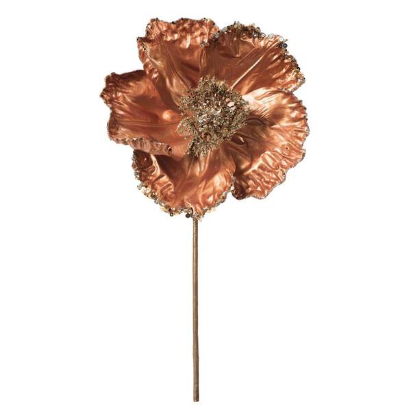 14" Mocha Pearl Poppy Flower Pick (3 pack)