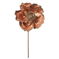 Vickerman 14" Mocha Pearl Poppy Flower Pick (3 pack)