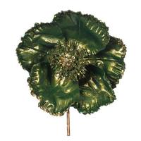 Vickerman 14" Artificial Green Pearl Glitter Poppy Flower (3 Pack)