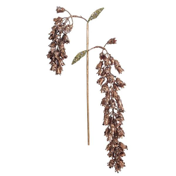 20" Artificial Chocolate Pearl Glitter Hanging Foxglove (3 pack)