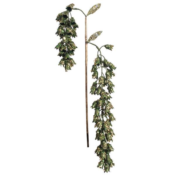 20" Artificial Green Pearl Glitter Hanging Foxglove (3 pack)