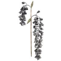 Vickerman 20" Artificial Silver Pearl Glitter Hanging Foxglove (3 pack)