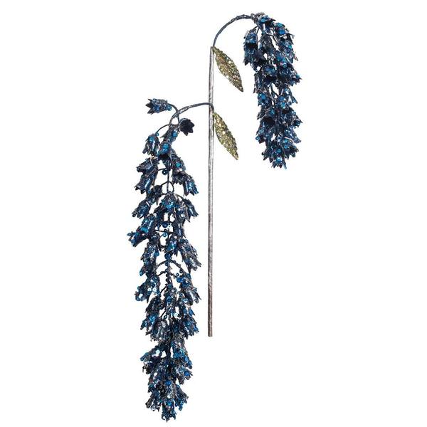 20" Artificial Blue Pearl Glitter Hanging Foxglove (3 pack)