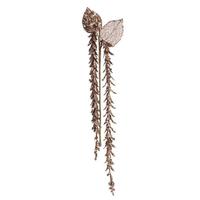 Vickerman 20" Artificial Chocolate Pearl Glitter Hanging Lupin (3 pack)