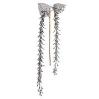 Vickerman 20" Artificial Silver Pearl Glitter Hanging Lupin (3 pack)