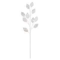 Vickerman 20" White Glitter Plum Leaf Spray (3 pack)