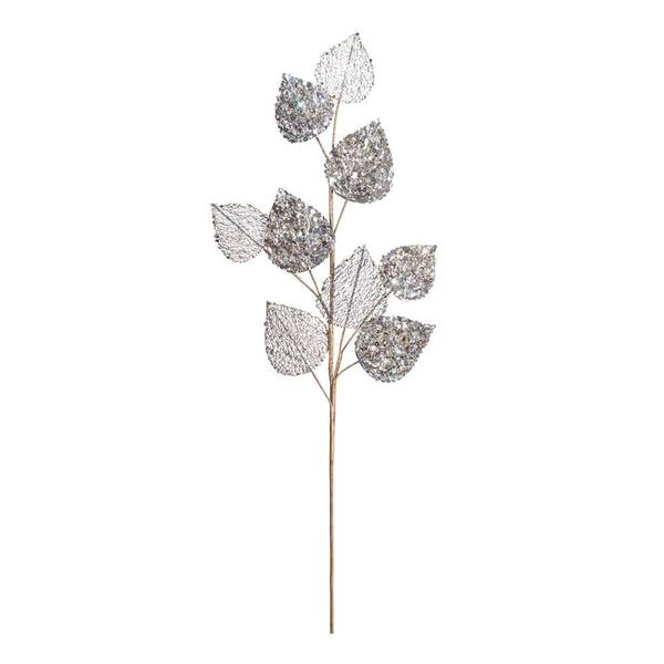 20" Silver Mesh Mulberry Leaf Spray (3 pack)