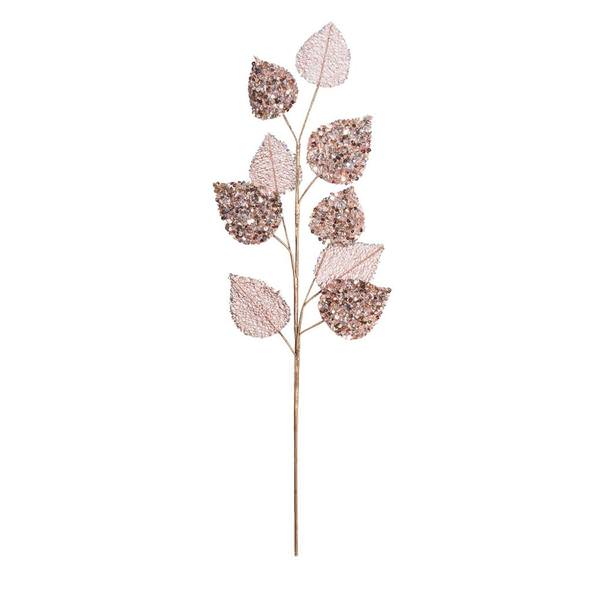 20" Rose Gold Mesh Mulberry Leaf Spray (3 pack)