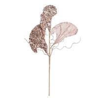 Vickerman 20" Rose Gold Fiddle Leaf Fig Glitter Spray (3 pack)
