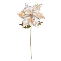 Vickerman 20" Gold Glitter Poinsettia Spray (3 pack)