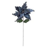 Vickerman 20" Blue Poinsettia 14" Flower Pick (3 pack)