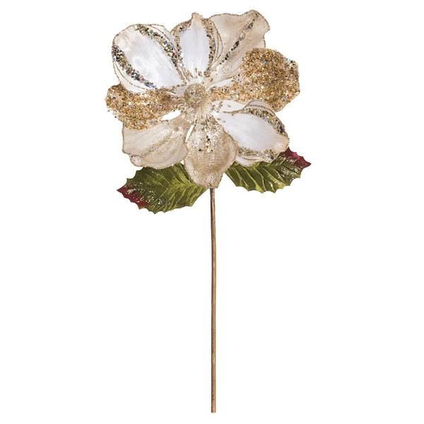 20" Gold Glitter Hibiscus Flower (3 pack)