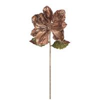 Vickerman 20" Artificial Chocolate Velvet Glitter Hibiscus Flower (3 pack)