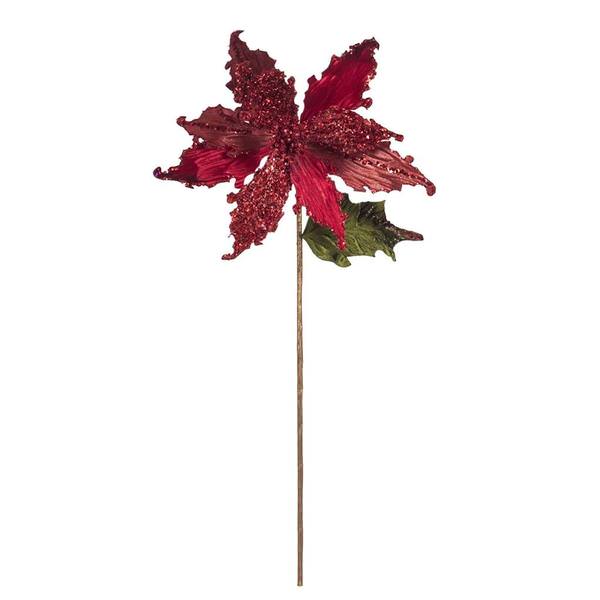 20" Red Poinsettia 12" Flower Pick (3 pack)