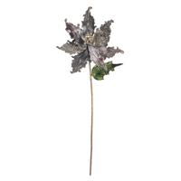 Vickerman 20" Silver Poinsettia 12" Flower Pick (3 pack)